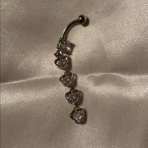 Dangling hearts belly ring